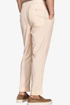 Peach slub canvas suit trousers