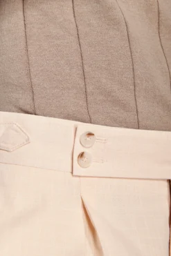 Peach slub canvas suit trousers