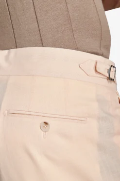 Peach slub canvas suit trousers