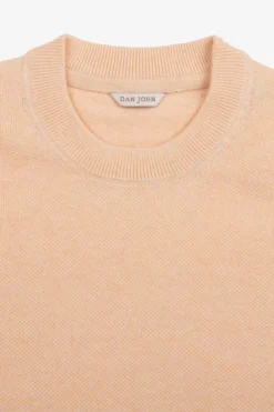 Peach textured knit t-shirt