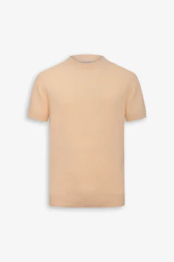Peach textured knit t-shirt