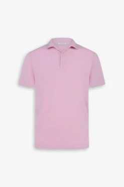 Pink jersey polo shirt