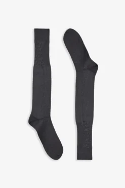 Plain charcoal grey mercerised cotton socks