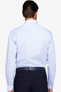 Regular fit light blue piquet shirt