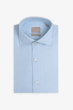 Regular-fit sky blue textured ‘la Picoco’ shirt