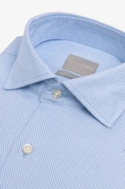 Regular-fit sky blue textured ‘la Picoco’ shirt