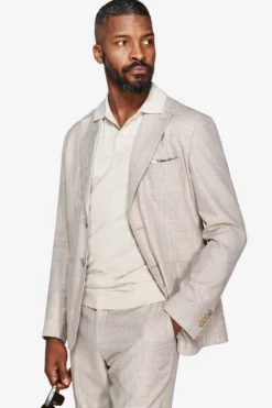 Royal blue Herringbone suit blazer