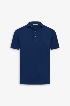Royal blue jersey polo shirt