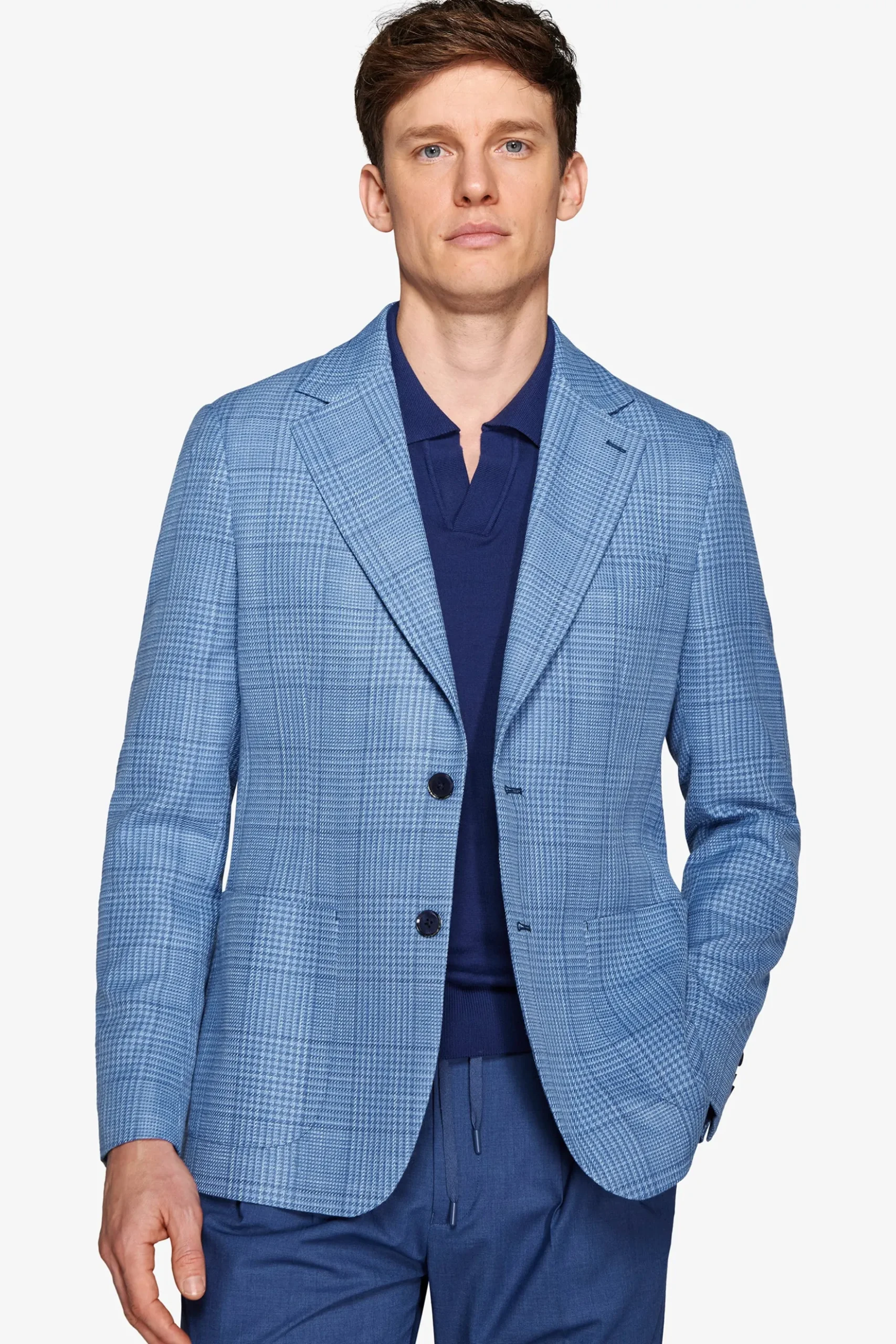 Royal blue overcheck blazer