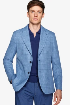 Royal blue overcheck blazer