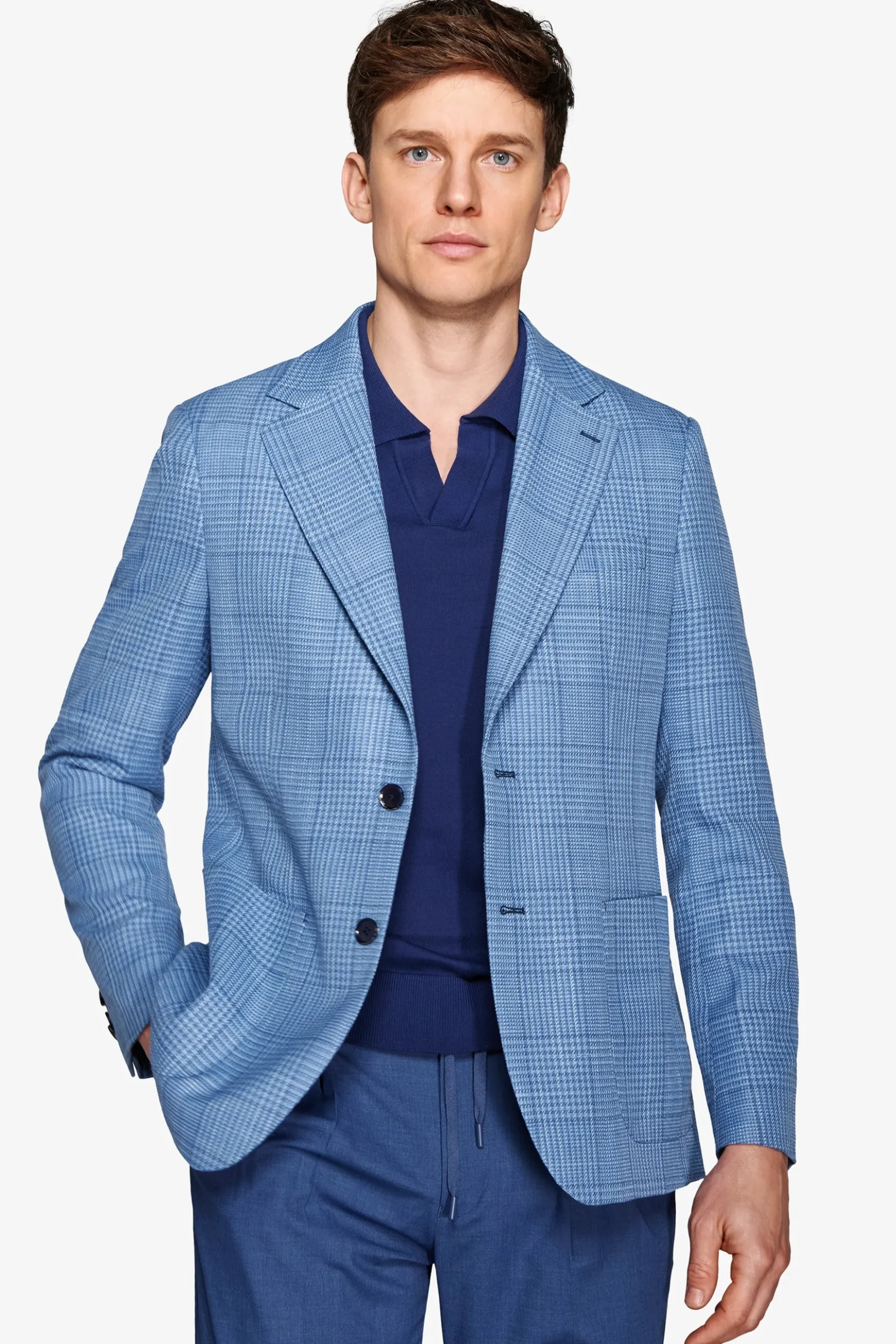 Royal blue overcheck blazer