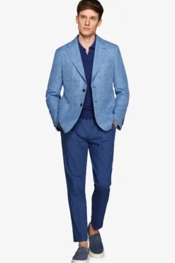 Royal blue overcheck blazer