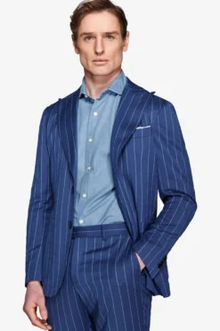 Royal blue pinstripe blazer