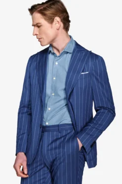 Royal blue pinstripe blazer