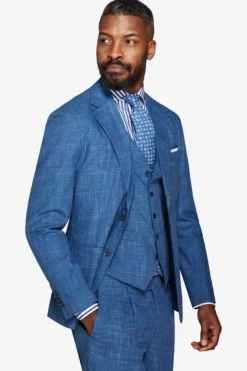 Royal blue slub canvas blazer