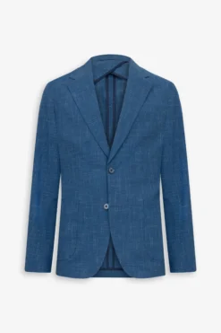 Royal blue slub canvas blazer