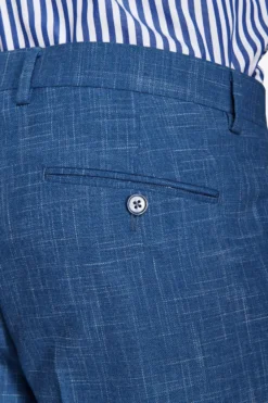 Royal blue slub canvas trousers