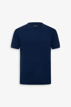 Royal blue woven knit t-shirt