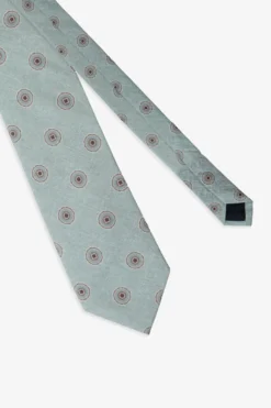 Sage circles print Herringbone tie