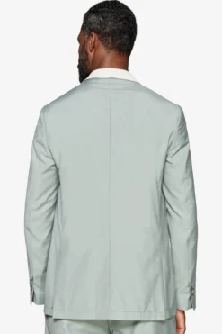 Sage double-breasted twill blazer