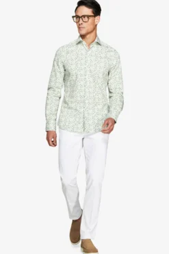 Sage floral pattern shirt