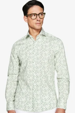 Sage floral pattern shirt
