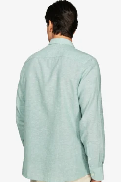 Sage linen blend relaxed shirt