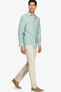 Sage linen blend relaxed shirt