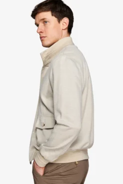 Sand jersey piquet bomber jacket