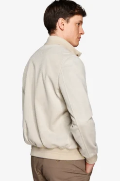Sand jersey piquet bomber jacket