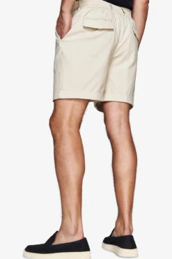 Sand linen blend Bermuda shorts