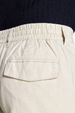 Sand linen blend Bermuda shorts