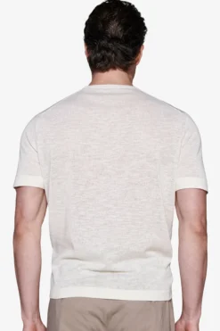 Sand linen blend crewneck knit