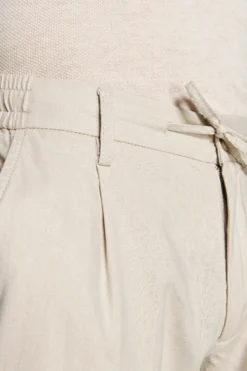 Sand linen blend drawstring pants