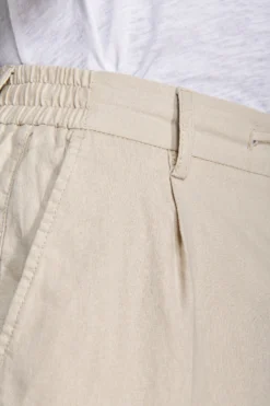 Sand linen blend drawstring pants