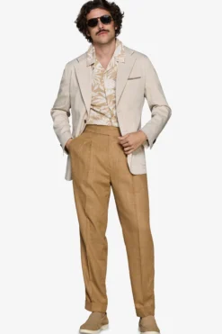 Sand stretch textured blazer
