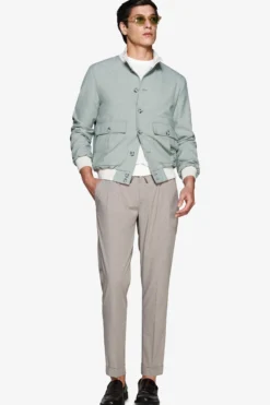 Short sage bomber jacket