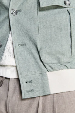 Short sage bomber jacket