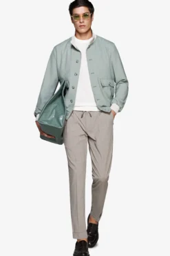 Short sage bomber jacket