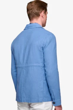 Sky linen blend Saharan jacket