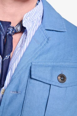 Sky linen blend Saharan jacket