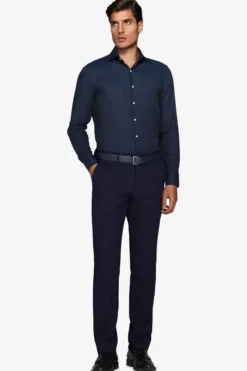 Slim-fit blue textured ‘la Picoco’ shirt