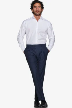 Slim-fit plain white twill shirt