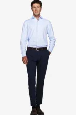 Slim-fit sky blue textured ‘la Picoco’ shirt
