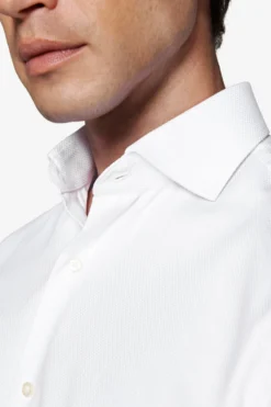 Slim-fit white textured ‘la Picoco’ shirt