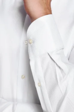 Slim-fit white textured ‘la Picoco’ shirt