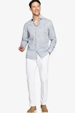 Taupe all over print shirt