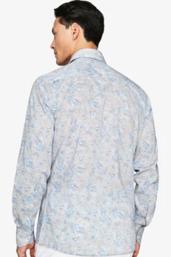 Taupe all over print shirt