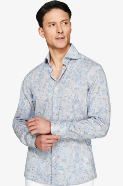 Taupe all over print shirt