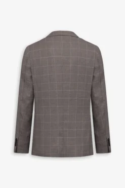 Taupe check suit blazer